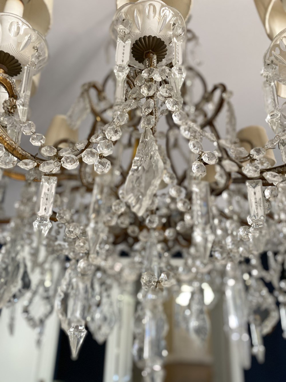 12 Arm French Antique Crystal Chandelier (4).jpeg