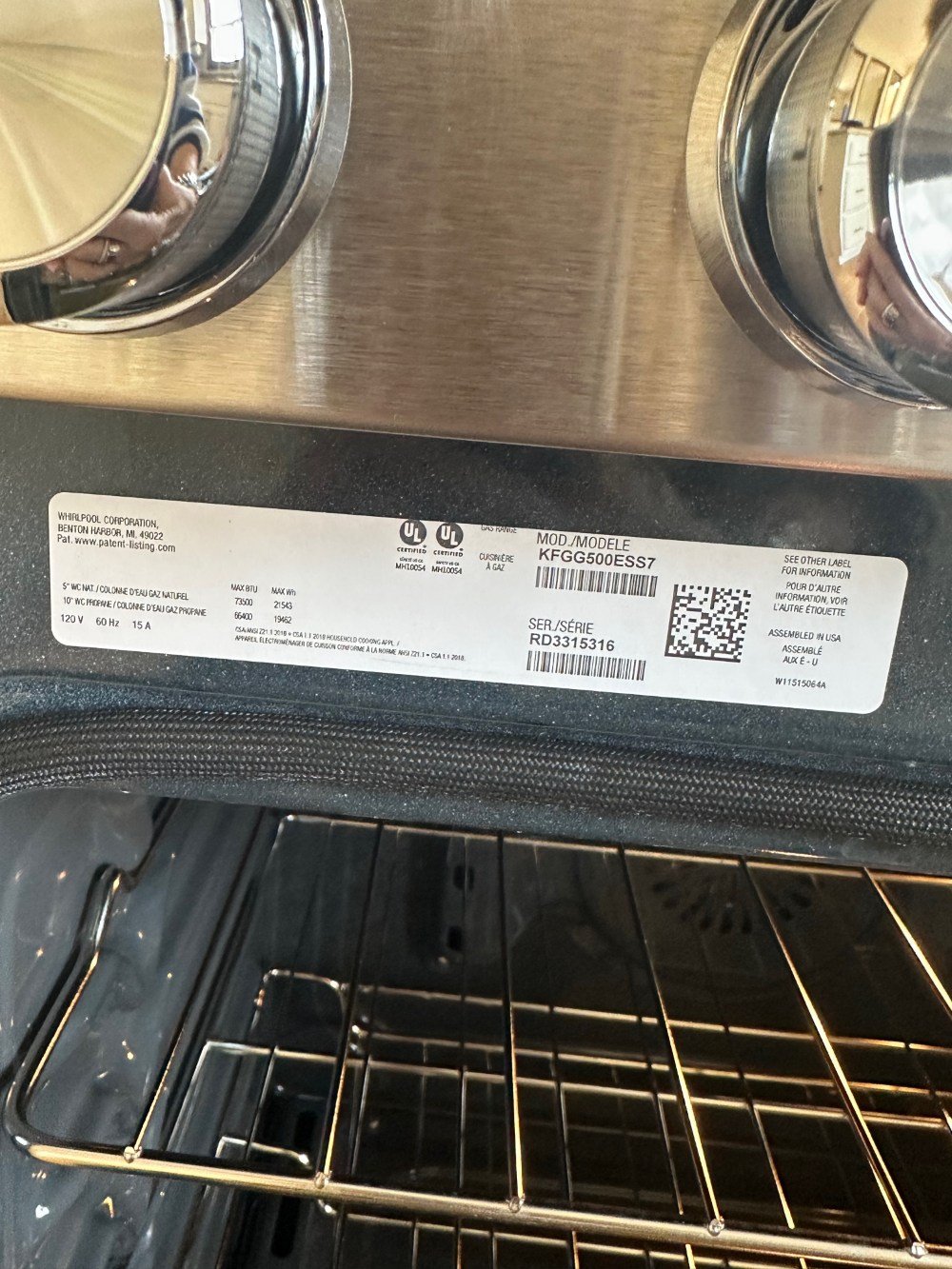 KitchenAid Gas Range - Only 1 yr old - Like new condition (1).jpeg