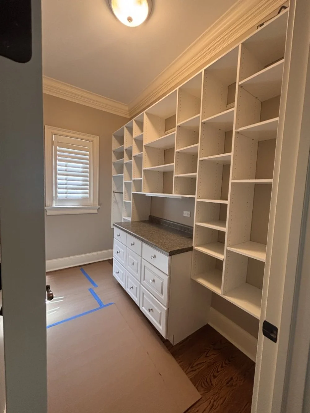 10' White Pantry Shelving with Additional Storage Cabinet (2).jpeg