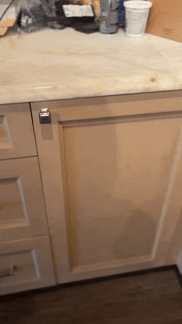 Beautiful Cérused Oak  Kitchen Cabinetry with Quartzite Countertop.gif