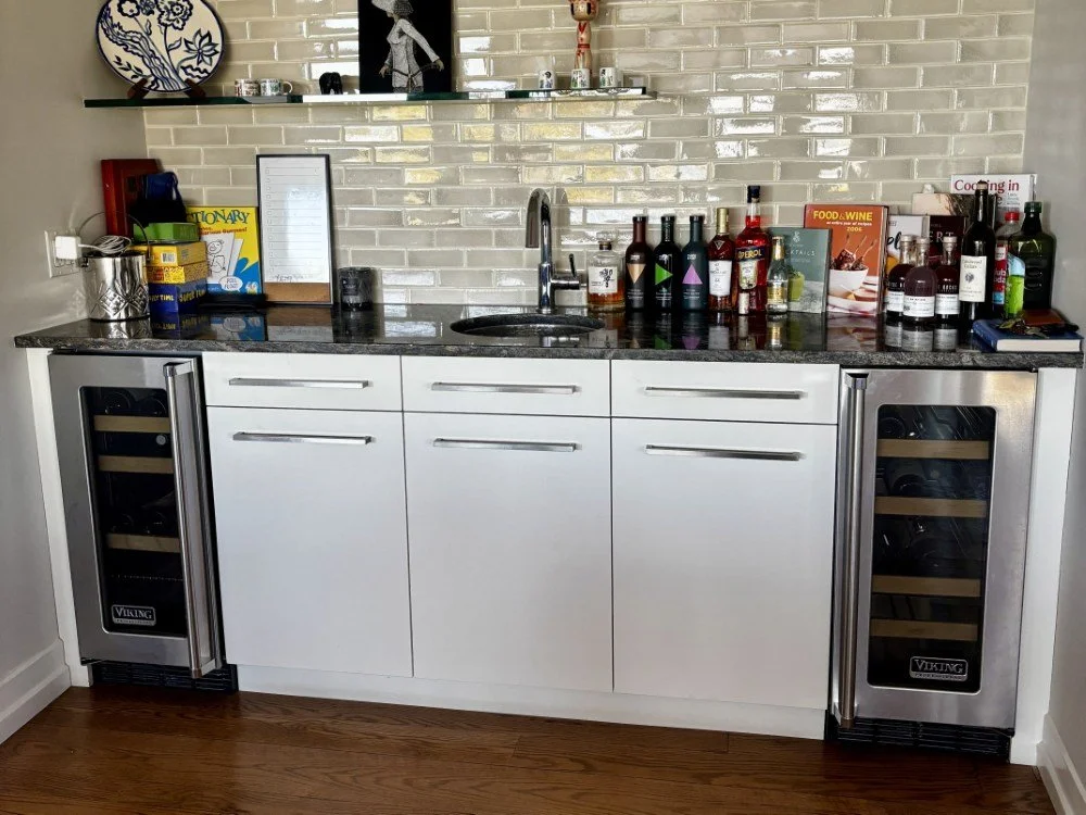 Flash Sale! Wet Bar Package - Copper Sink, Cabinets, Glass Shelves &amp; Top