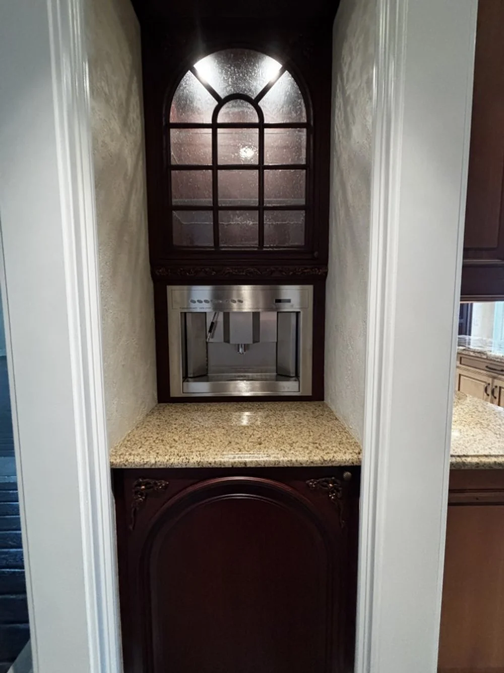 European Style Coffee Station Cabinetry with Kuppersbusch Café Profi