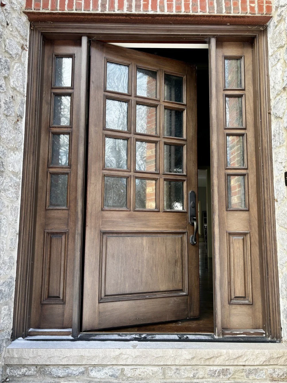 Mahogany Entrance Door with Side Lights