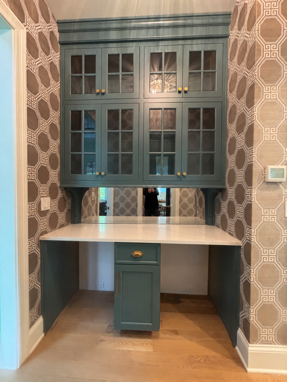 Romar Custom Cabinetry Beverage Center with Quartz Counter