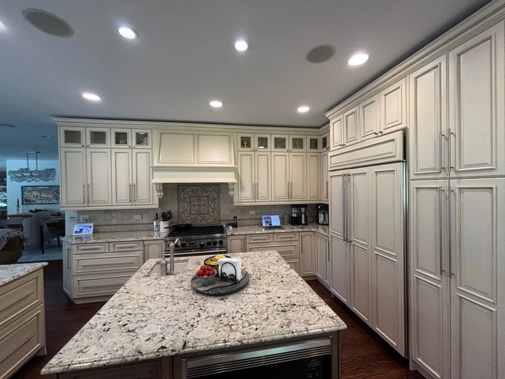 Elegant Raised-Panel Full Overlay Cabinets with Hood, Island &amp; Premium Appliances!