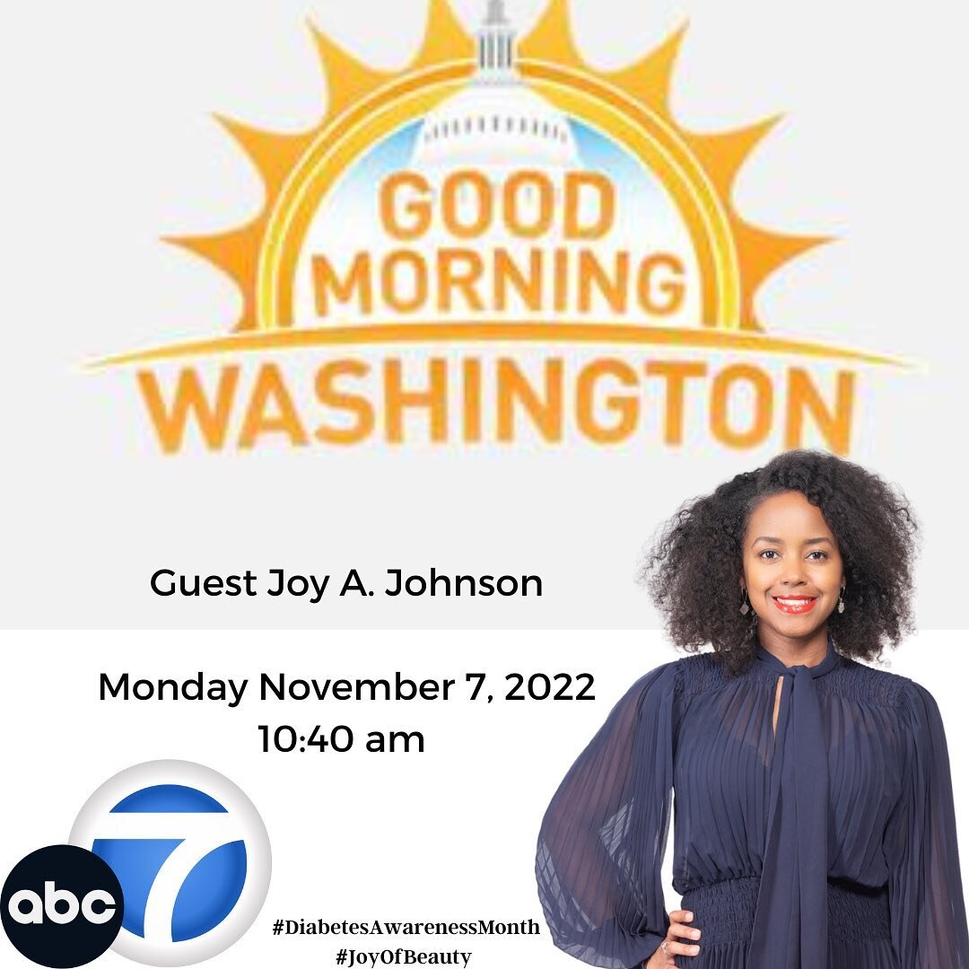 Hey I&rsquo;ll be LIVE on @abc7gmw at 10:40a ish! Set your DVR or watch online&hellip; November is Diabetes Awareness Month and check out some tips I give to keep you healthy. #diabetesawarenessmonth #joyofbeauty #diabetestips @joyofbeautybrand