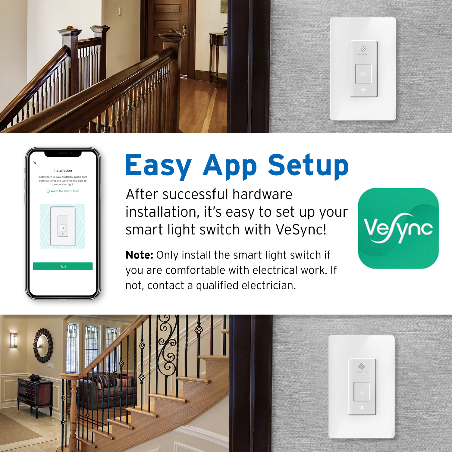Etekcity Smart Wifi 3 Way Light Switch Eswl03 Vesync