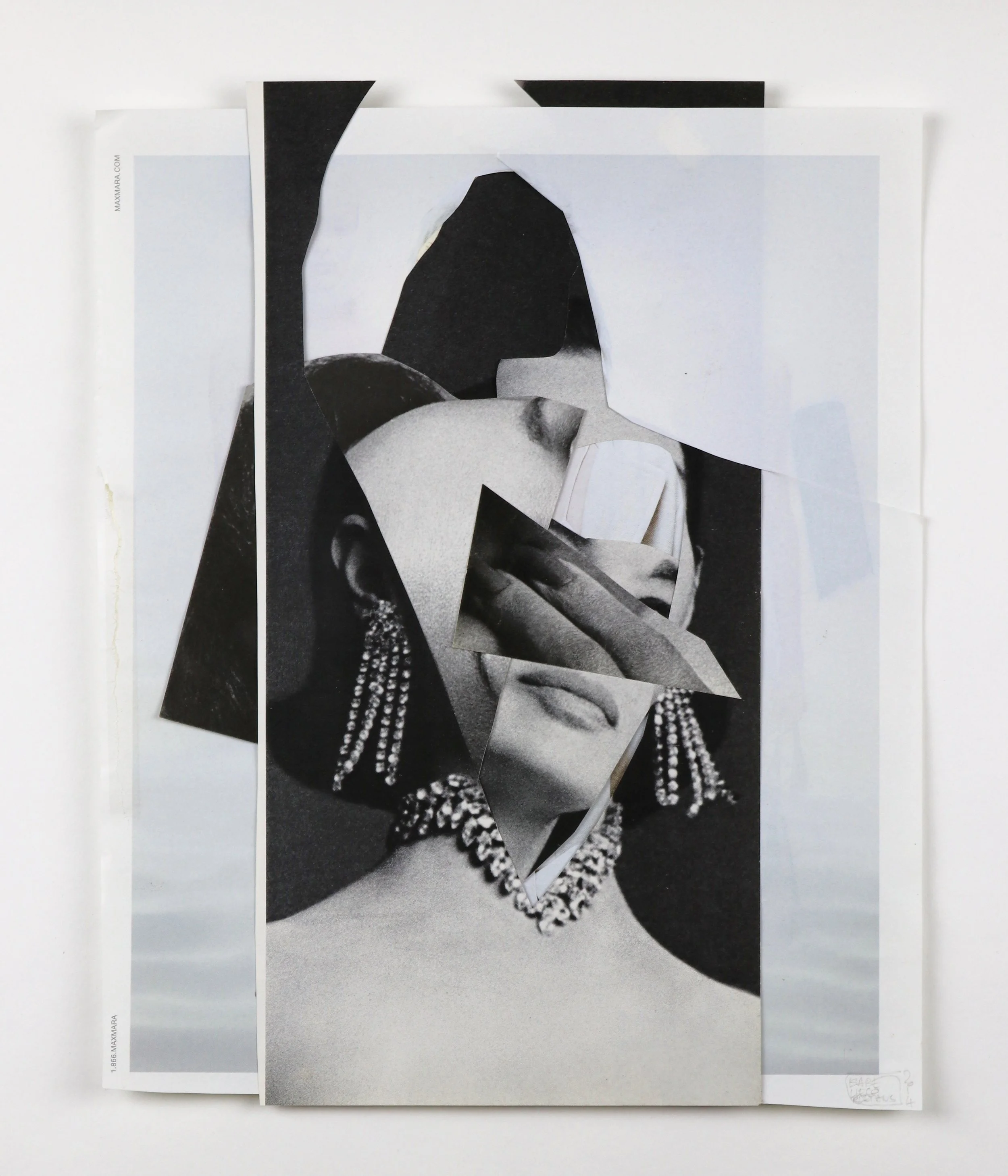 "repositioned beauty", collage, found images, 10"x13", 2014