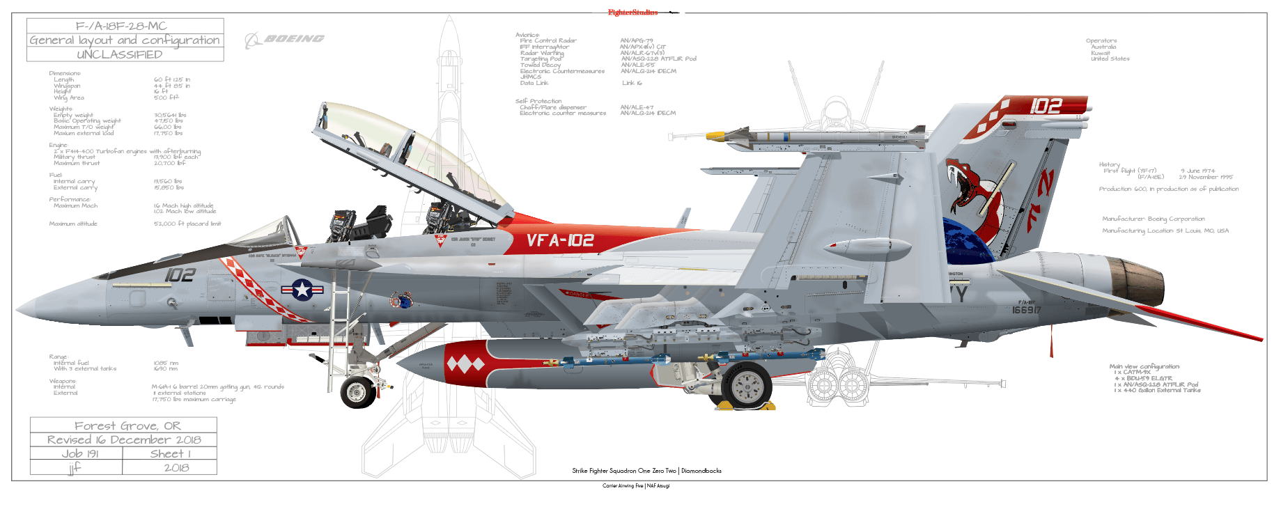 F A 18f Super Hornet Vfa 102 Diamondbacks Fine Art Aviation Profile Print Fighter Studios Exceptional Aviation Profile Art