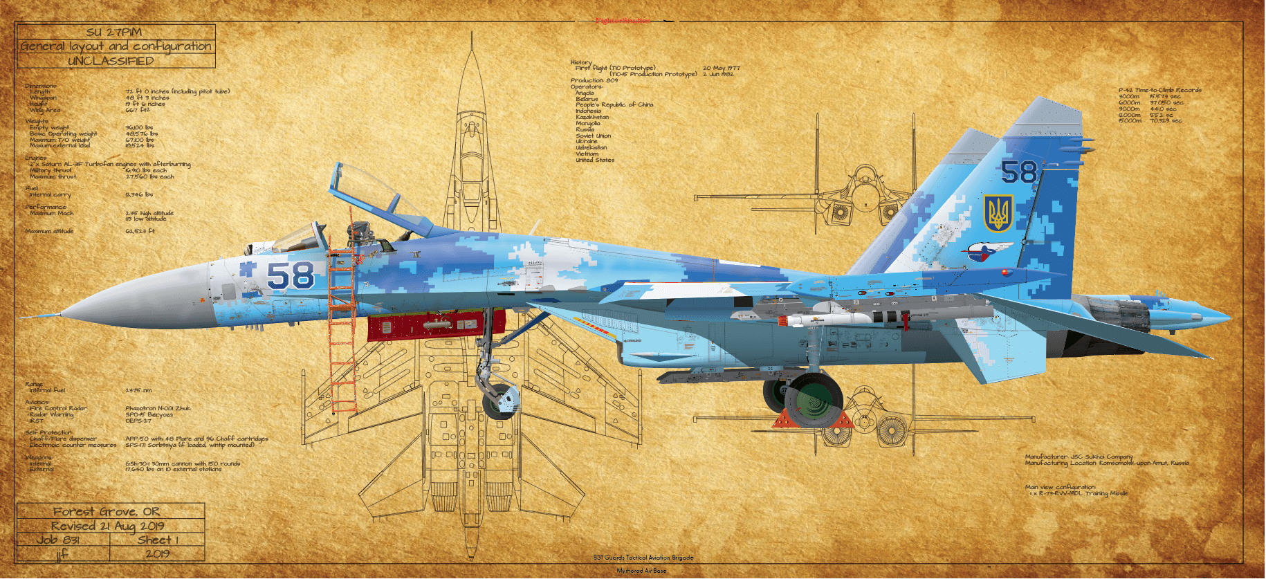 SU 27 Fine Art Aircraft Profile Prints Page 1 — Fighter Studios