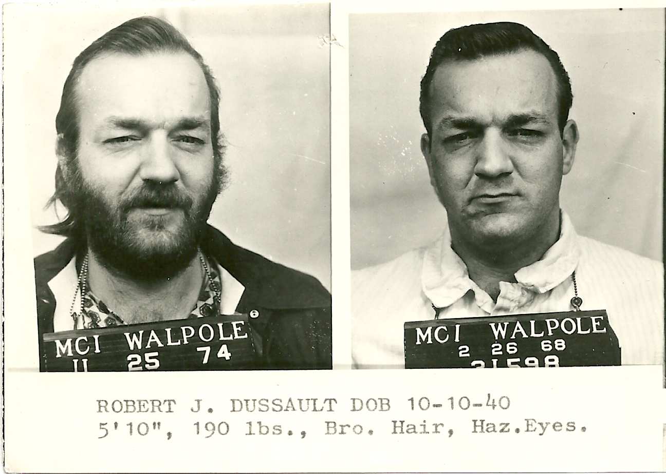 Police mugshots of Dussault from a few years before the Bonded Vault heist. He was in and out of jail frequently. Courtesy of "The Last Good Heist," Publisher Globe Pequot.