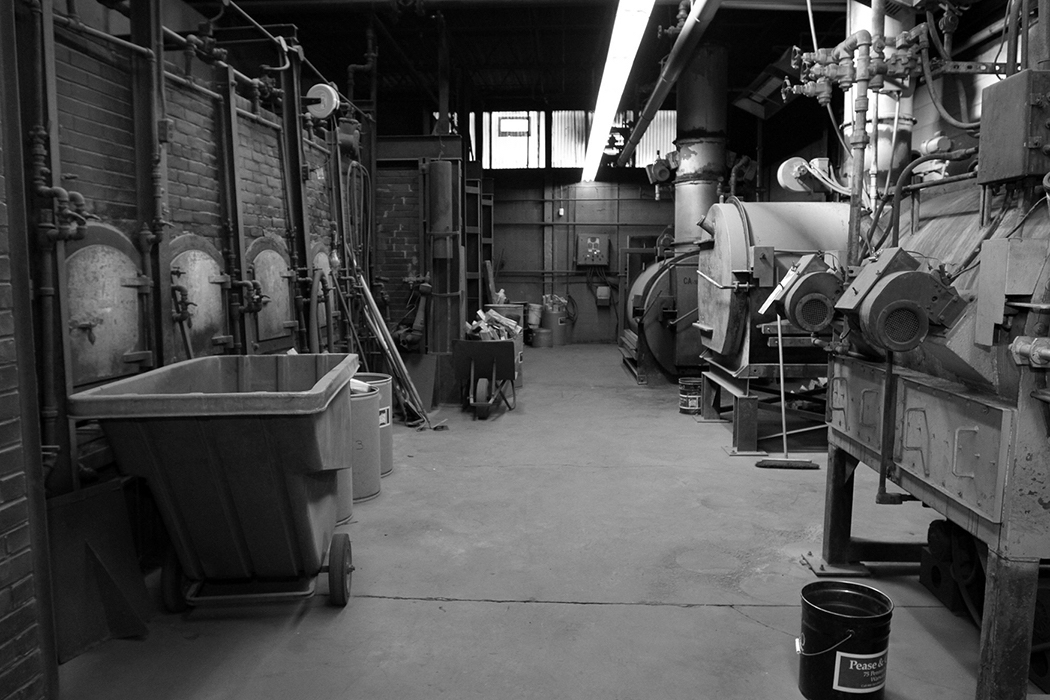 One of Tony’s most spectacular robberies was knocking off a precious metals refinery called Pease and Curren. Above, the ovens at Pease and Curren, where workers melt down gold and other precious metals. Courtesy of the Providence Journal/Mary Murphy .