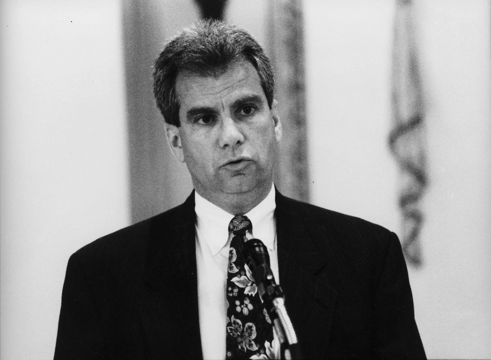 Anthony Pesare, pictured above in 1994, was a state police investigator who offered Billy Ferle protection in exchange for information about various mob murder cases, including the McElroy murder. Courtesy of the Providence Journal . 