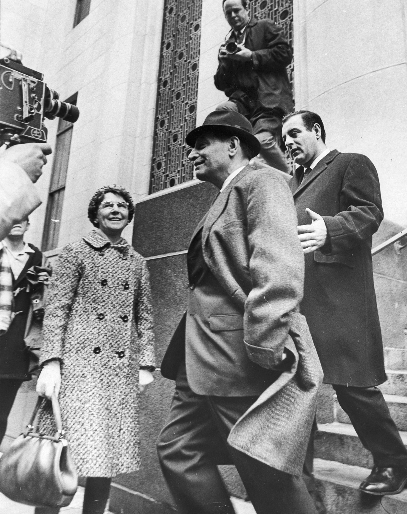 Raymond Patriarca, 59, leaves federal court in Boston in 1968. Courtesy of The Providence Journal.