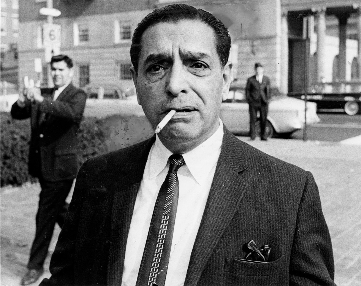 Patriarca walks along a Providence street in the mid-1970s. Courtesy of The Providence Journal.