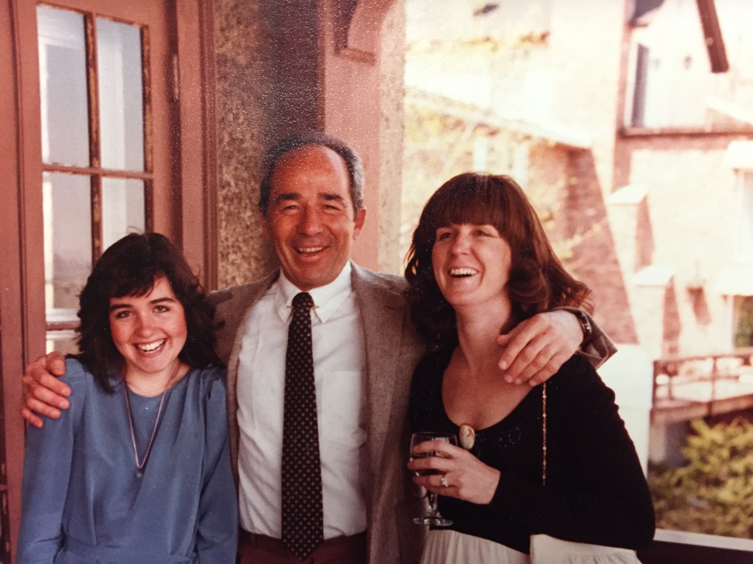 From left: Dr. Roberts's daughter Dory, Manocchio and Roberts at a wedding in 1982. Courtesy of Dr. Barbara Roberts.