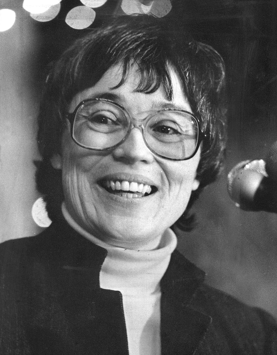 Arlene Violet announced at a rally in January 1984 that she would seek the office of Attorney General. Courtesy of The Providence Journal/Rachel Ritchie. 