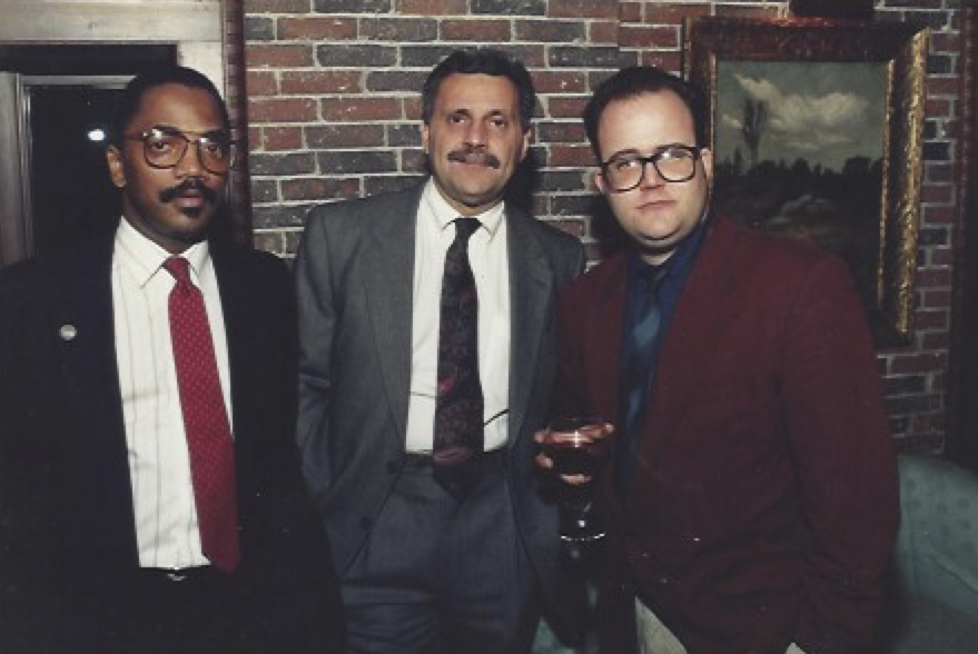 Faella with two other Cianci aides, Will Fleming and Tom Rossi, at the Mayor's house. Courtesy of Mike Faella.