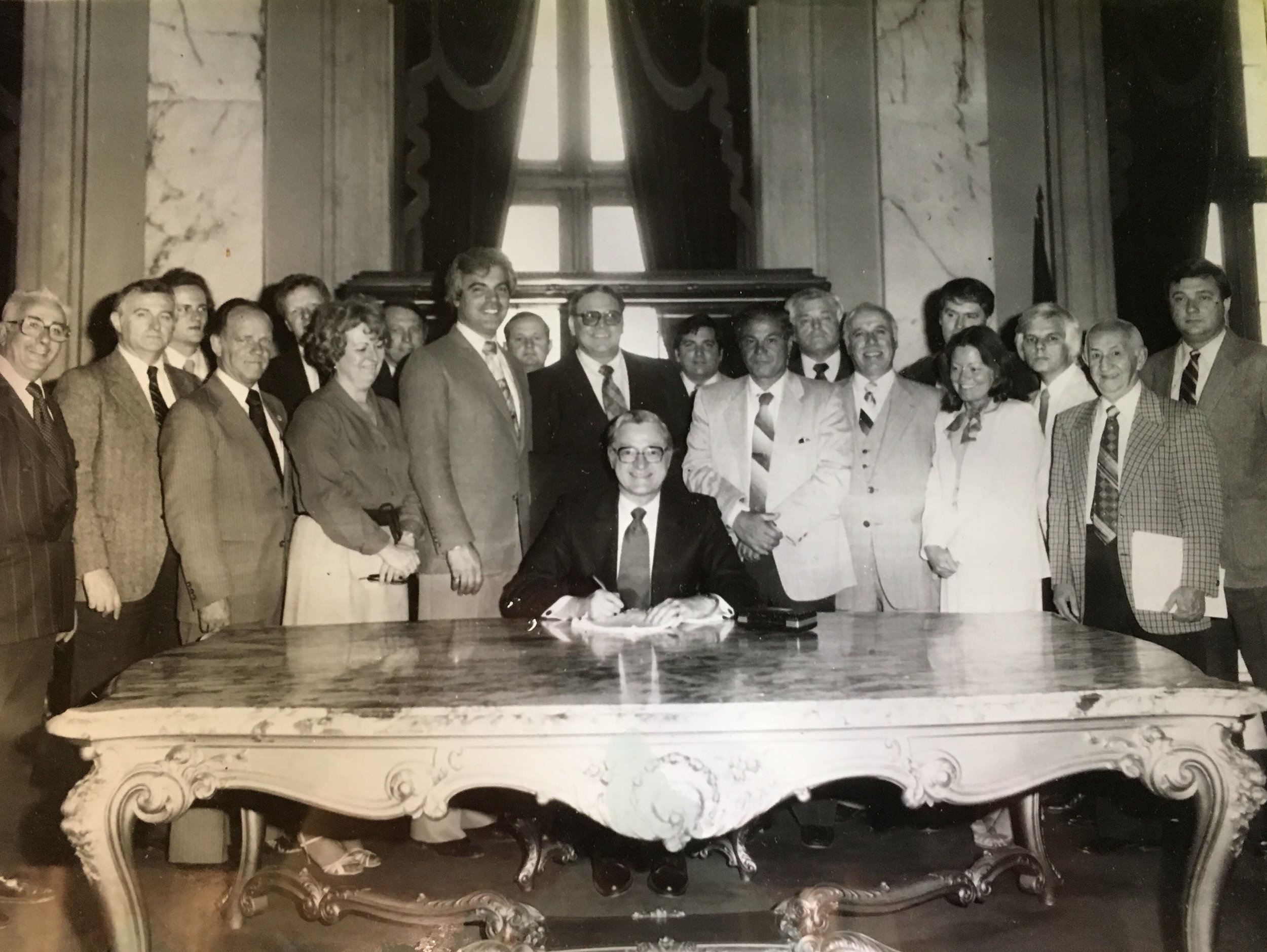 Gloria Kennedy Fleck, fourth from right, poses with other state senators. Courtesy of Gloria Kennedy Fleck.