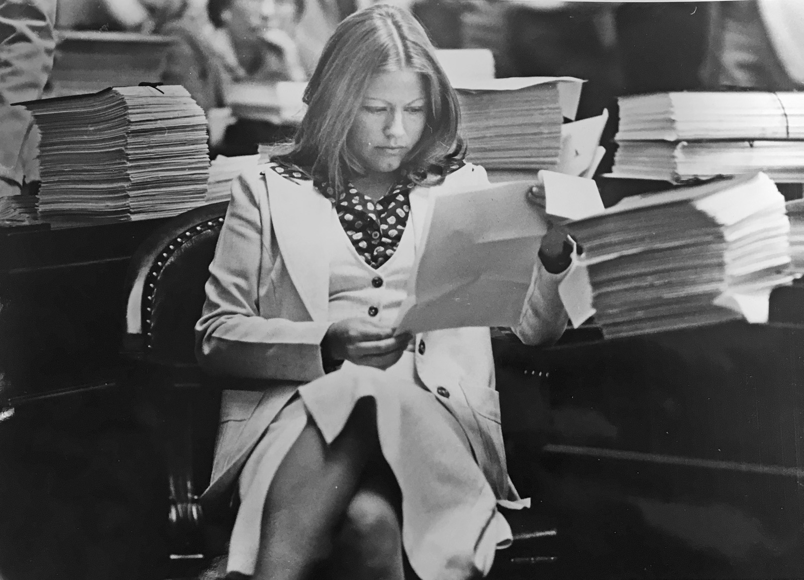 Gloria, pictured here in 1979, campaigned on "bread and butter issues" such as consumer concerns. But, once elected, she worked to strengthen sexual assault laws and protect a woman's right to choose. Courtesy of The Providence Journal/Reynold R. Paniccia.
