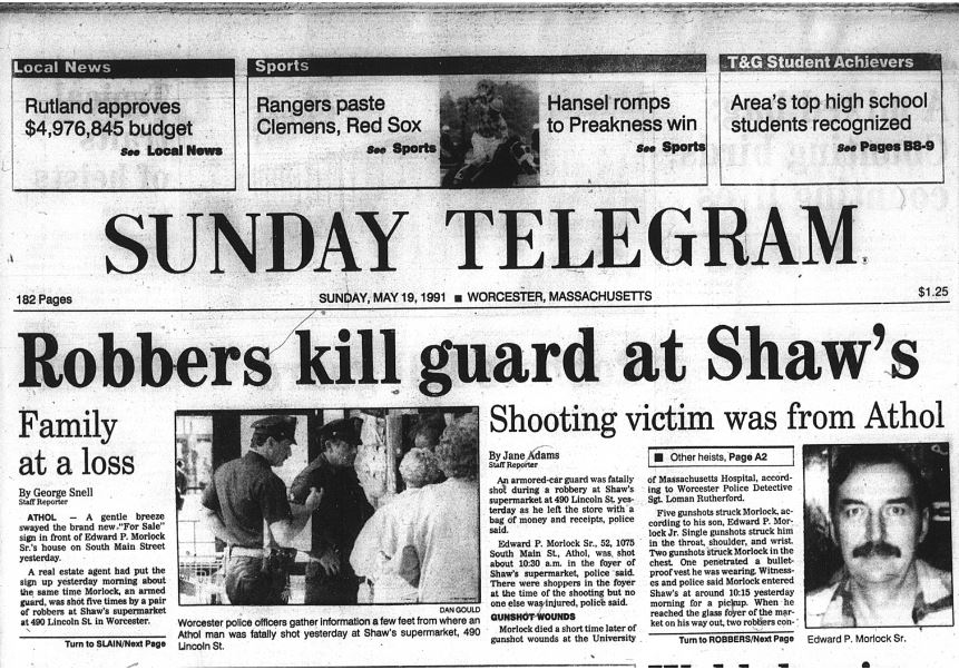 Armored truck guard Ed Morlock Sr. was gunned down during a heist at a Shaw's supermarket in Massachusetts in 1991. The murder went unsolved for more than two decades. Courtesy of The New York Times.