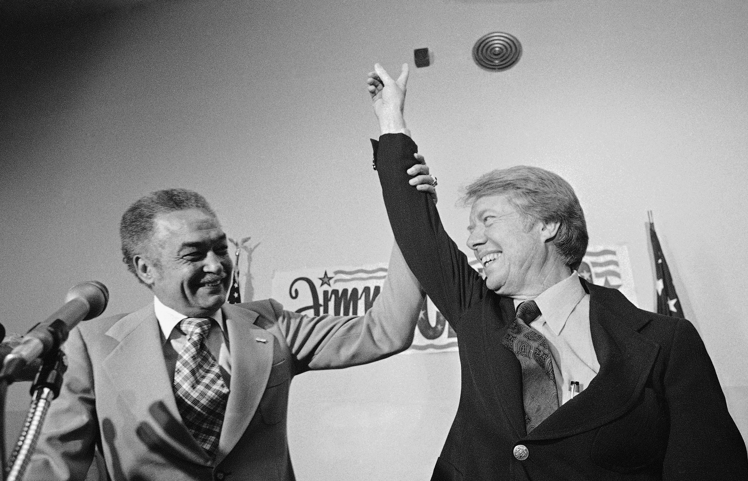 President Jimmy Carter was close with Mayor Coleman Young, who was an early supporter of Carter’s candidacy. According to Dianne Mongo, the two men occasionally met at Jack’s Barber Lounge to for private conversations. Courtesy of the Detroit Free Press.