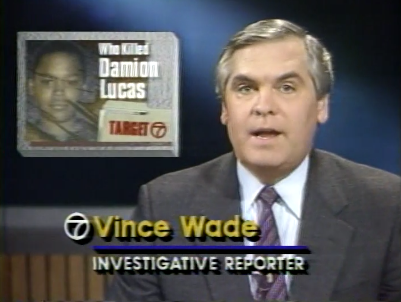 Three years after Damion Lucas was killed, the case remained unsolved. Vince Wade made a five-part TV news series about the stalled investigation and apparent coverup. Courtesy of Vince Wade.