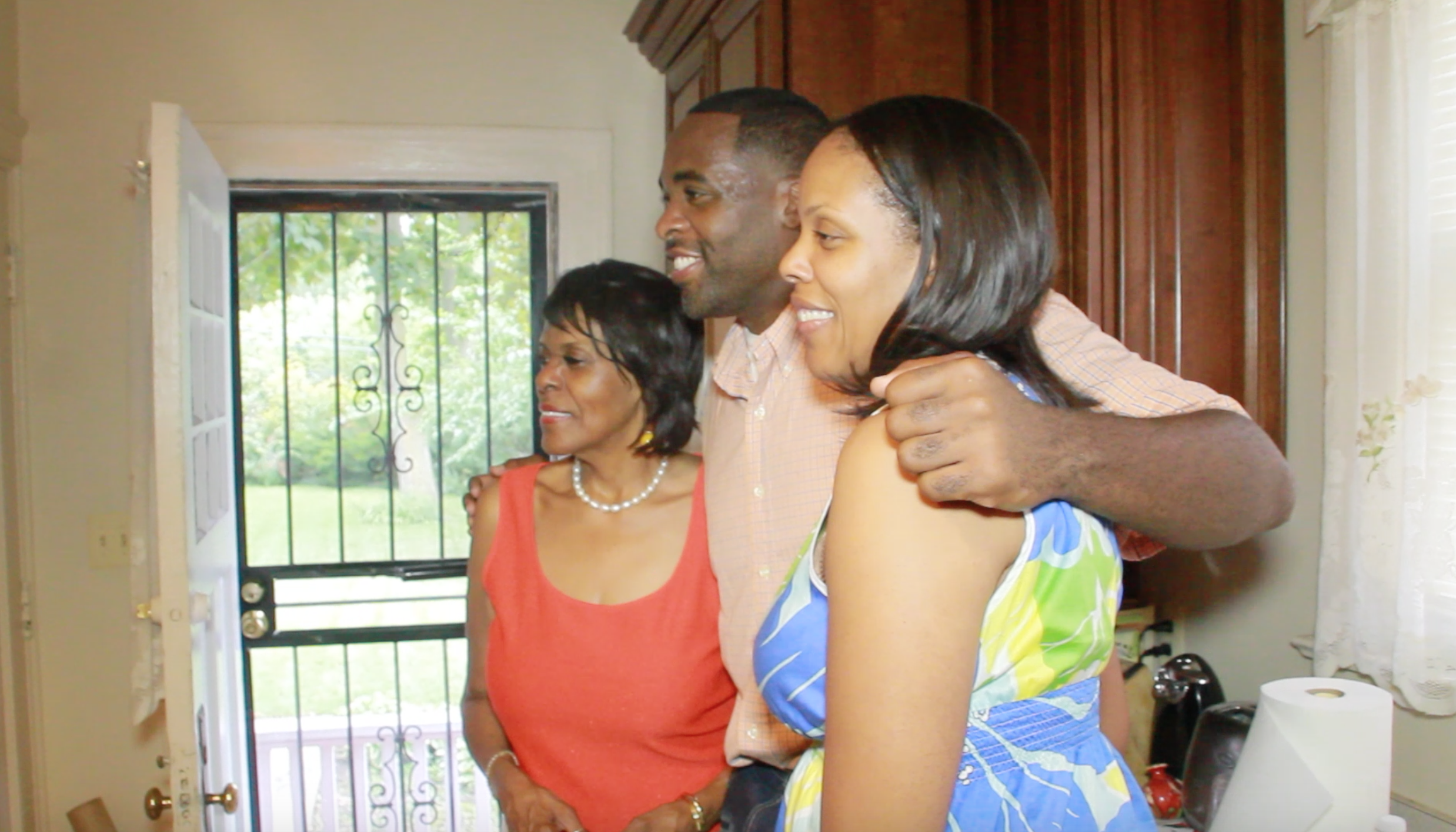 The day Kwame Kilpatrick is released from prison in 2011, his mother, Carolyn Cheeks Kilpatrick, left, hosts a party to celebrate. Courtesy of Tim and Tobias Smith.
