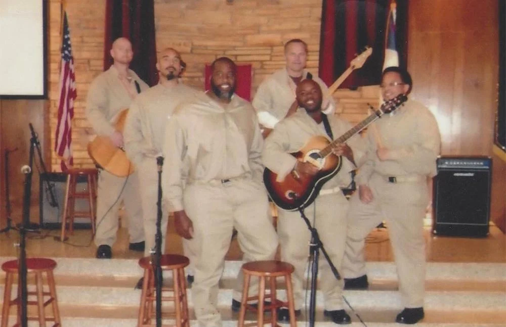Kwame began his sentence in federal prison at El Reno Correctional Facility in Oklahoma in 2014. He began singing in the church choir, mentoring other inmates, and taking classes in business law and other subjects. Courtesy of the Free Kwame Project.