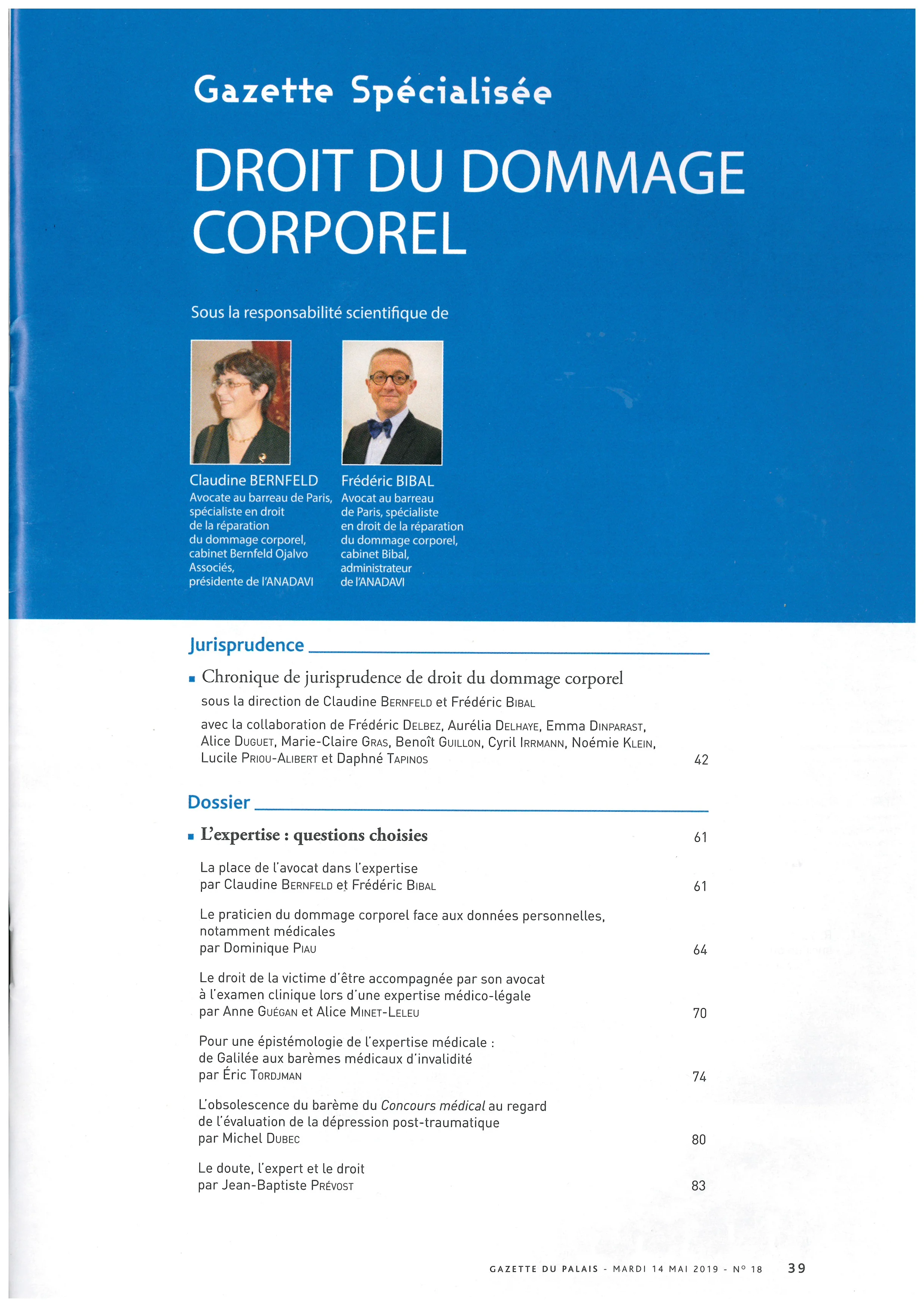 Gazette Du 14 Mai 2019 Cabinet Bibal