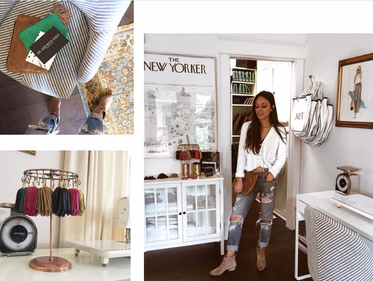  Top Left: PAK in cognac/ PAK mini emerald/ pom pom charm cognac Bottom left: pom pom charm assortmeent Bottom Right: lace up sweater - Express/ distressed boyfriend jean - Lucky Brand/ suede ankle booties - Vince Camuto