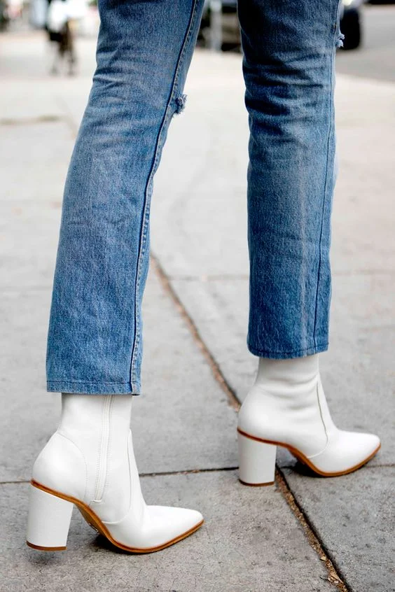very white boots
