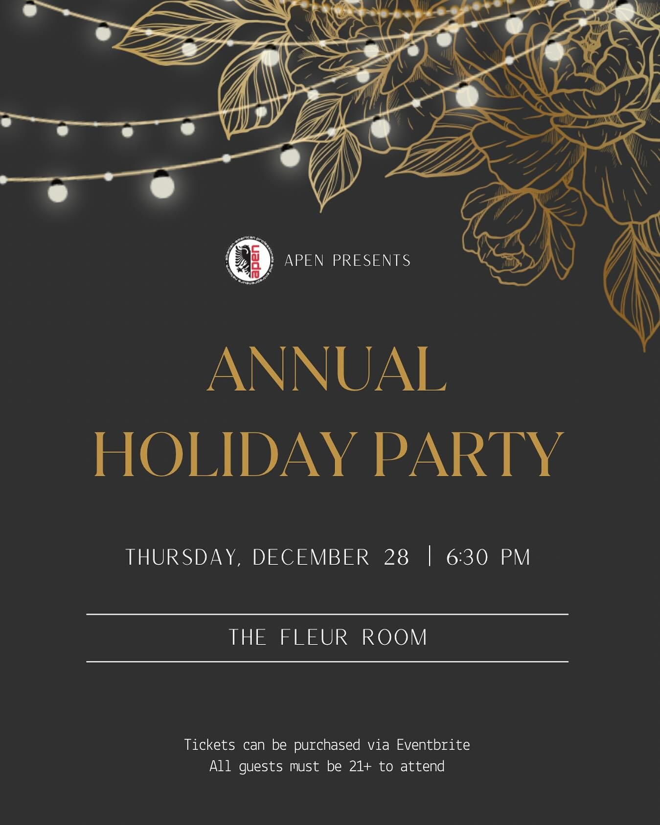 We hope you saved the date for our Annual Holiday Party! Join us on December 28 for an evening of celebration, continued friendships and new beginnings! 

Tickets can be purchased through the link in our bio.

21+ event

📍 @fleurroomny 
📸 @letabpho