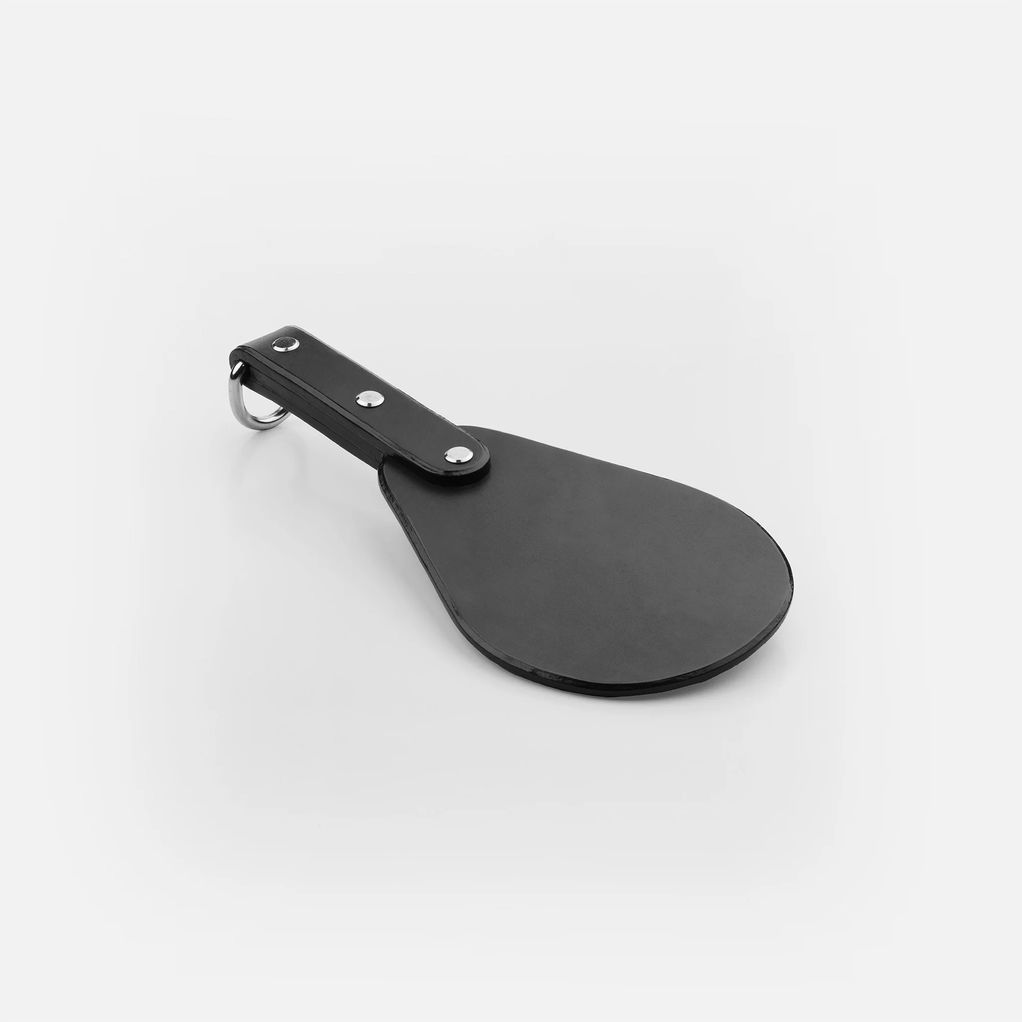 Single cheek black leather paddle made from premium saddle leather