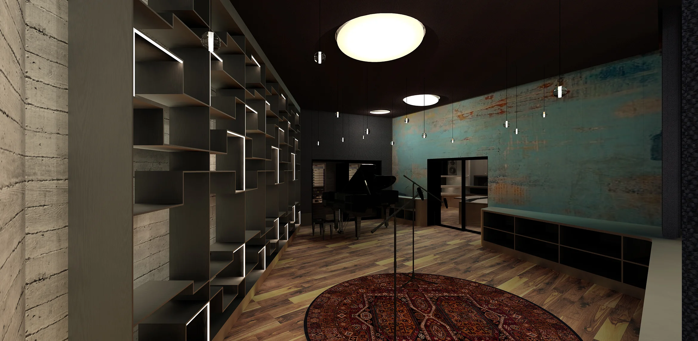 STUDIO BLUE WALL WITH SHELVING.jpg