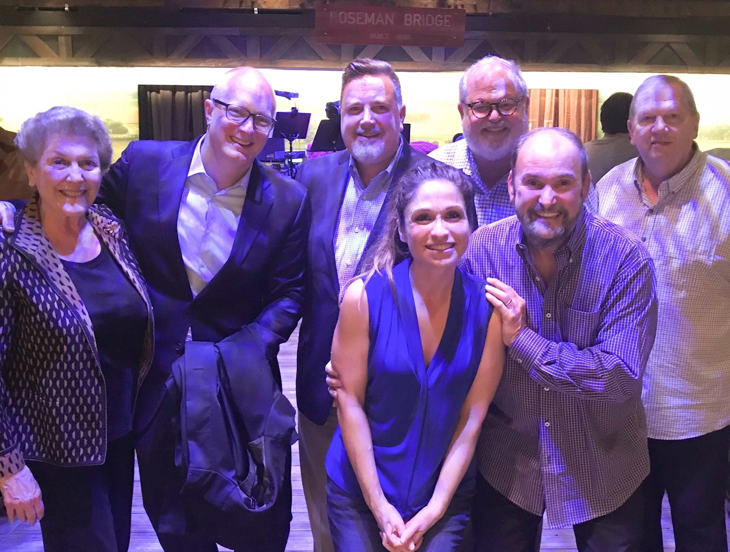 Sarah Siddons Society members enjoying a conversation with Kelli Harrington (center) after her incredible performance as the lead in The Bridges of Madison County at Theo Ubique Cabaret Theater In Evanston.