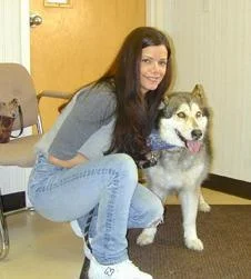 Elissa Smith and Meko. Meko was treated with radiation therapy and chemotherapy to shrink her tumor which ultimately made it possible for surgical excision