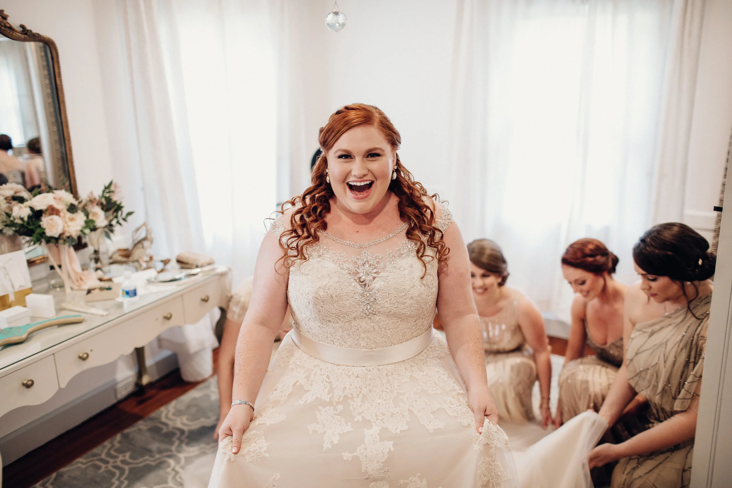 Some of the most lovely lighting I have seen, perfect for seeing every detail of your dress!