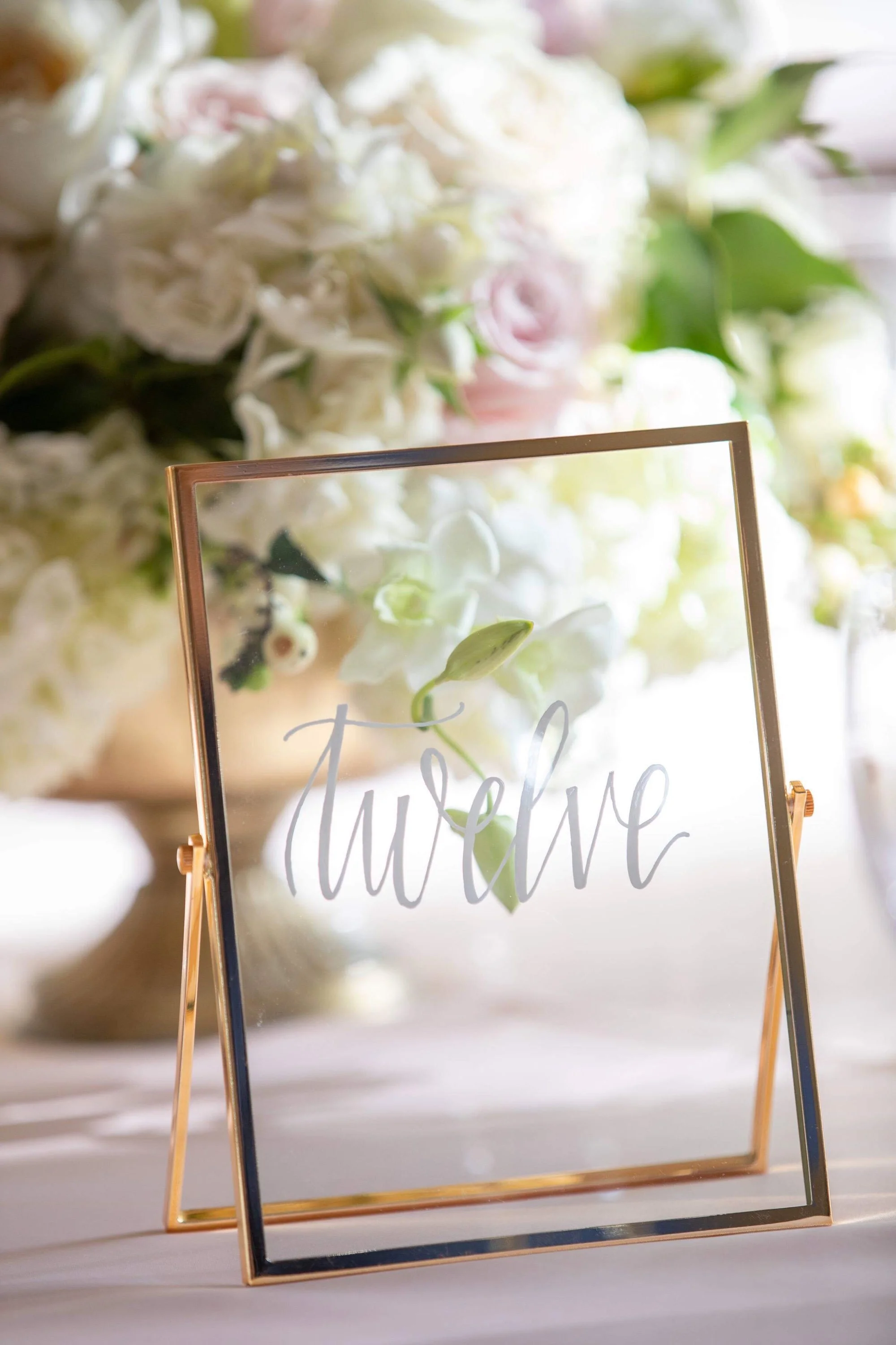 Gold Frame Calligraphy Table Numbers