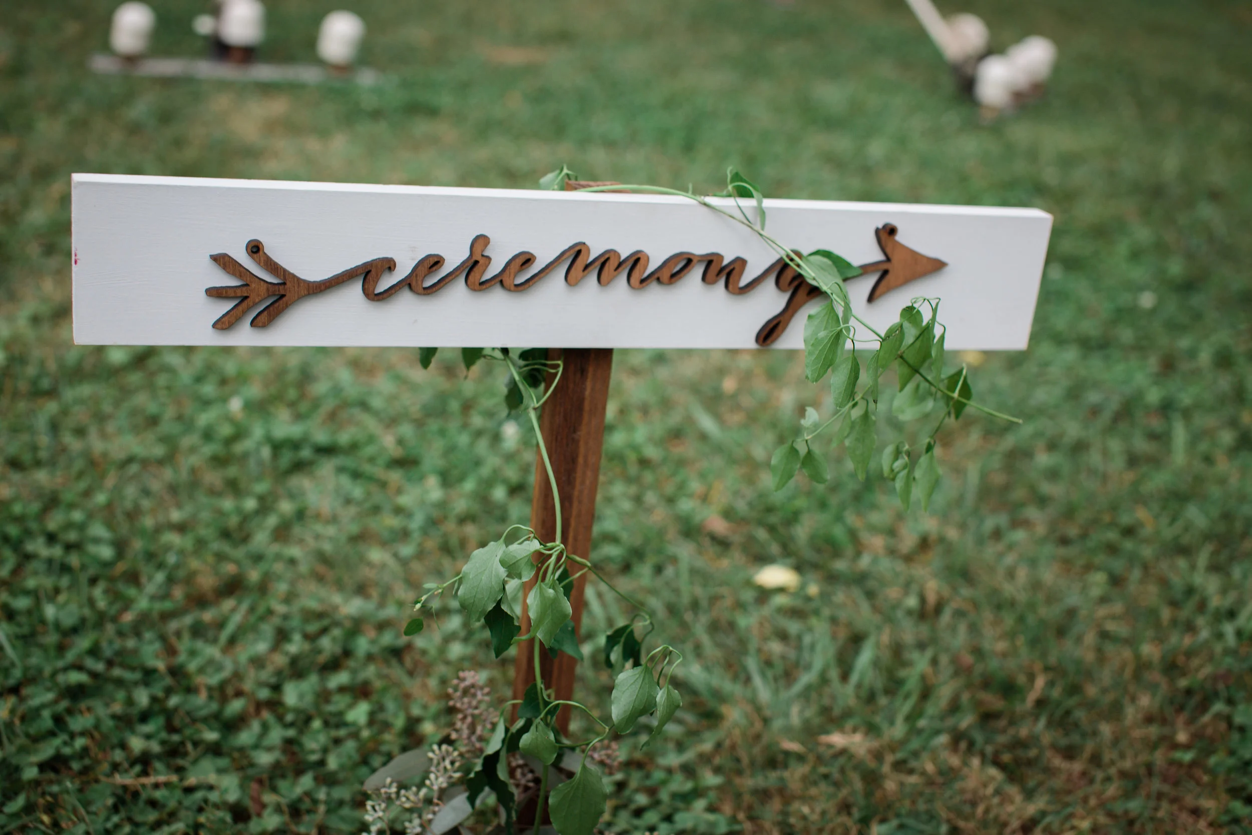 Provincial Wood &amp; Grey Ceremony Stake Sign