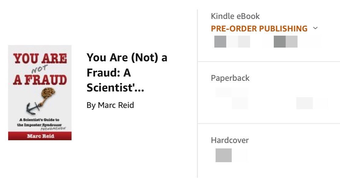 I clicked the button to review and confirm the pre-order date 🤓

Some announcements coming in the next few days.

Audiobook announcement will follow soon after those for the ebook and physical versions🎙 📖

#YouAreNotAFraud #ImposterSyndrome #Impos