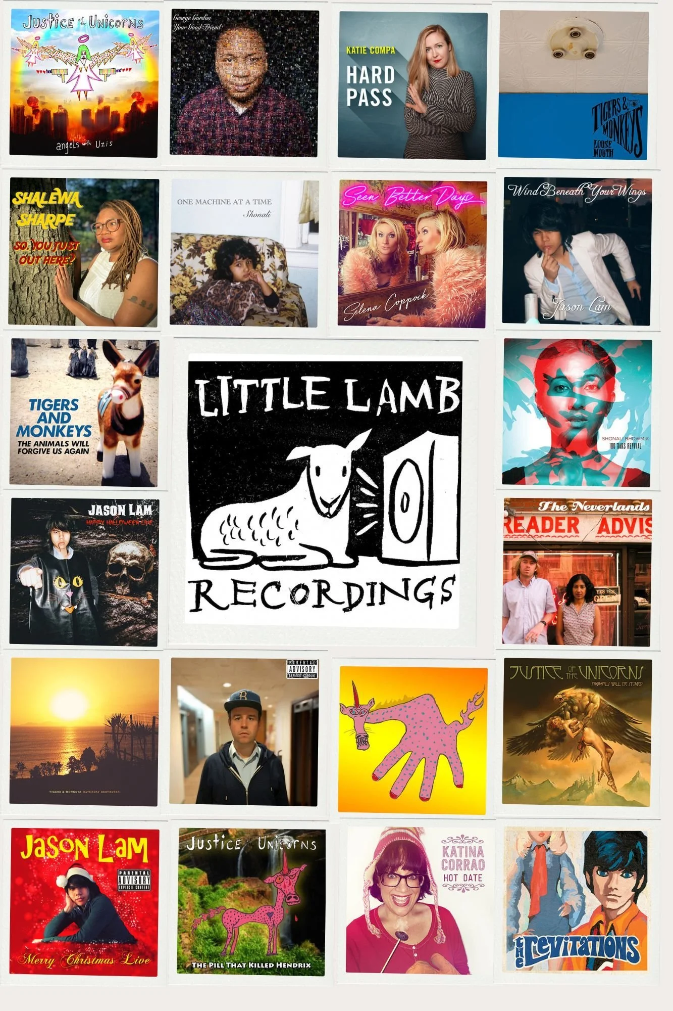 Little Lamb Recordings logo and album covers of the label's artists.