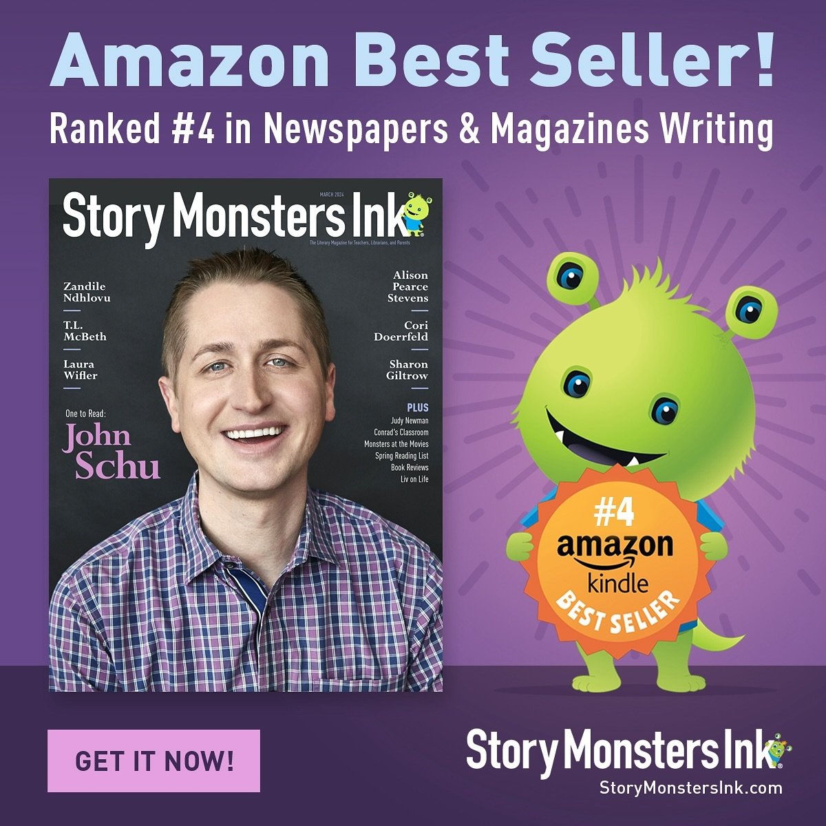 Did you know that there is a printed edition of Story Monsters Ink available on Amazon? And the best part is that the digital edition is completely free forever. You can find it at www.StoryMonstersInk.com or check it out on Amazon here: https://stor