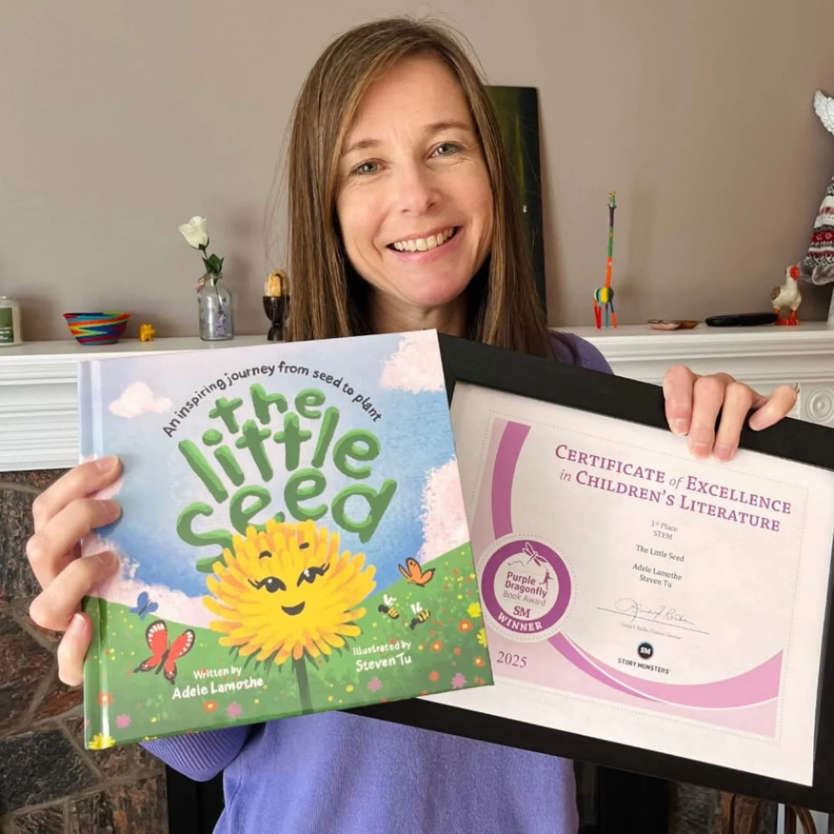 Congratulations to Adele Lamothe, whose book, &ldquo;The Little Seed&rdquo; earned First Place in the STEM category and Honorable Mentions in the Picture Books 5 &amp; Younger and Picture Books 6 &amp; Younger categories at the 2025 Purple Dragonfly 