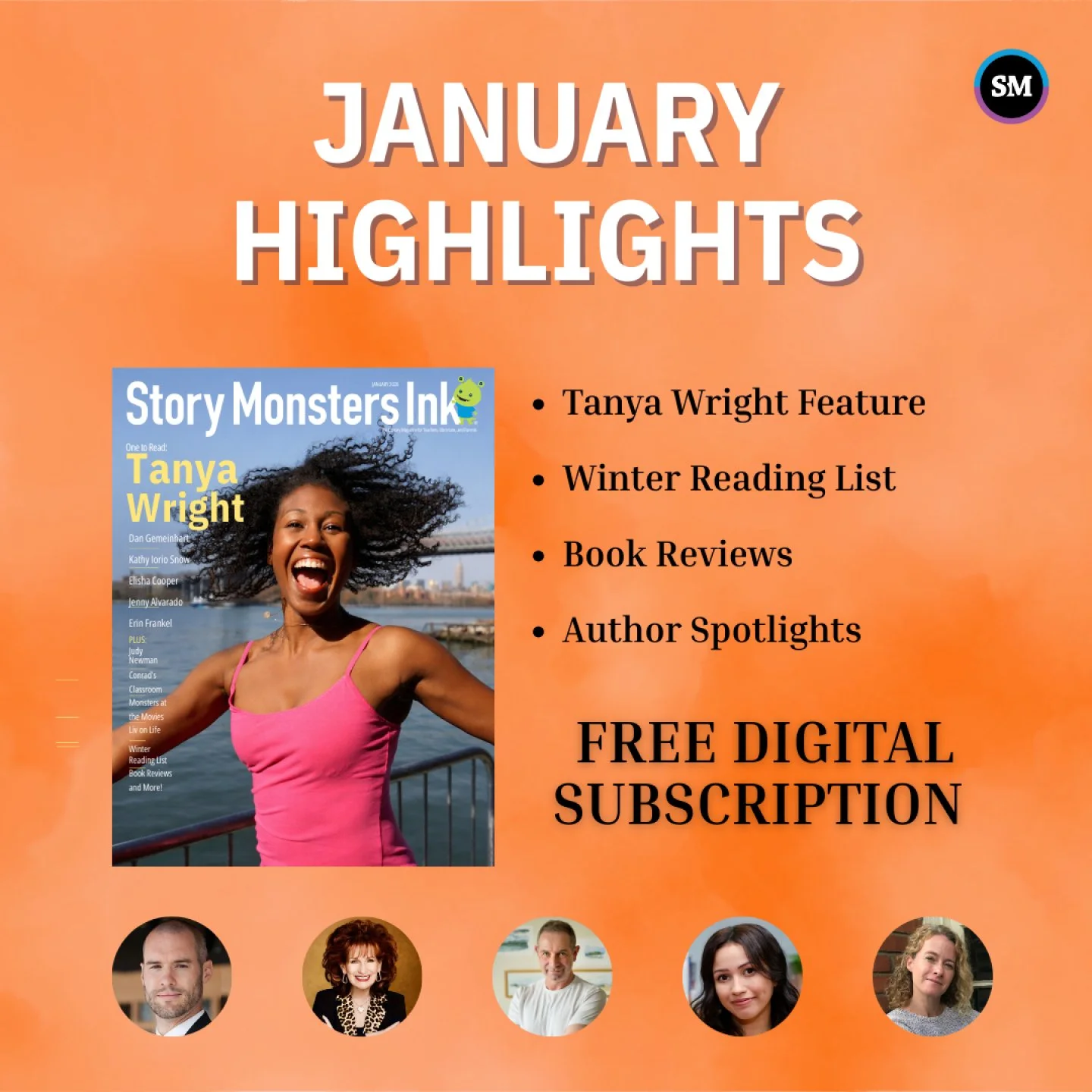 Curl up with the January issue of Story Monsters Ink ❄️📚

Inside this issue:
&bull; Cover story on Tanya Wright
&bull; A winter reading list to inspire young readers
&bull; Book reviews for kids of all ages
&bull; A feature by Scholastic&rsquo;s Jud