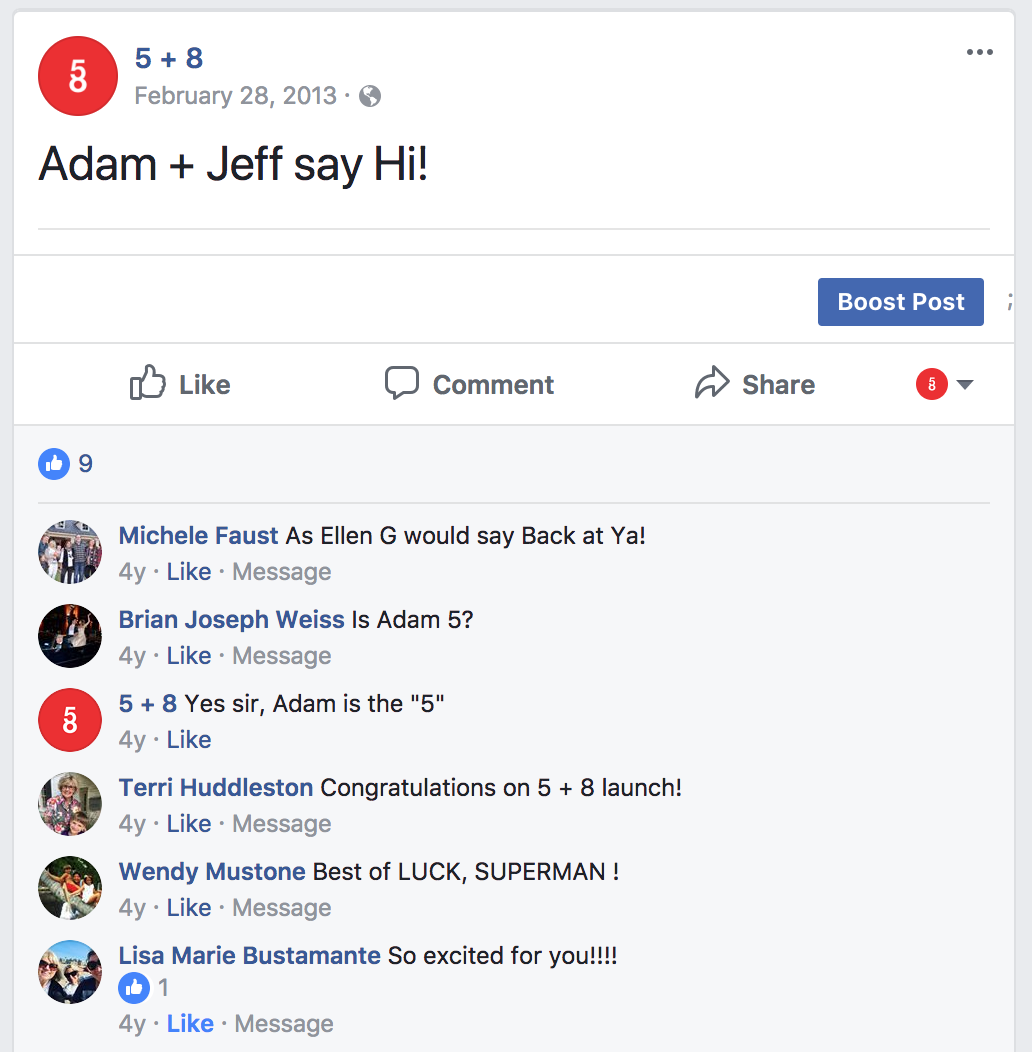  Our first Facebook post.&nbsp; 