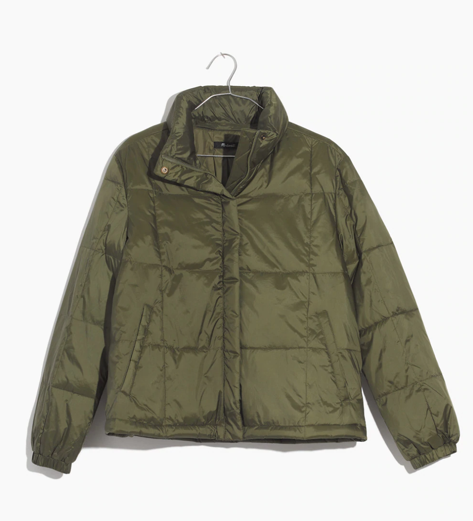 5. Travel Buddy Packable Puffer Jacket from Madewell ($128, but it's 25% off right now with code VERYMERRY) I love this jacket so much, I wrote a review and it's on their website: