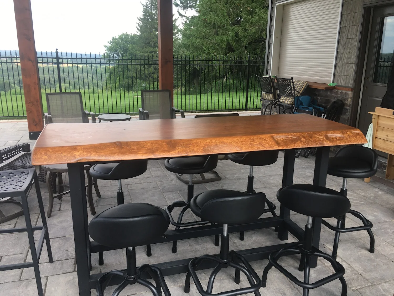 Custom Built Patio Bar Style Tables - Reclaimed Wood Furniture