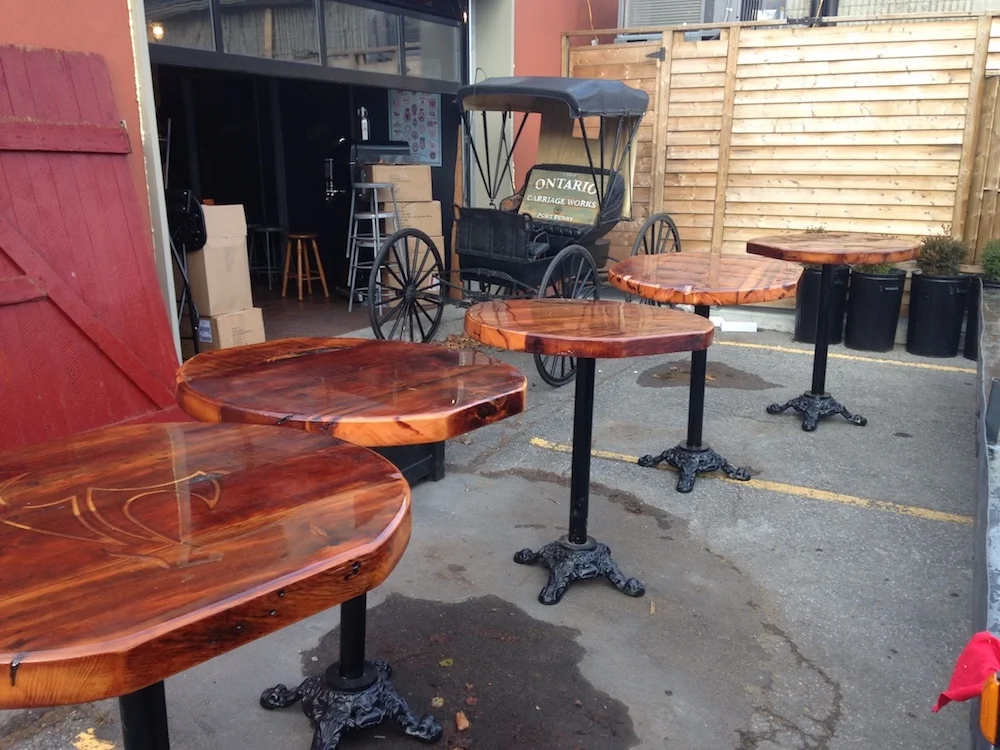 Old Flame Brewing Co. - Round Table - Reclaimed Wood Table Top