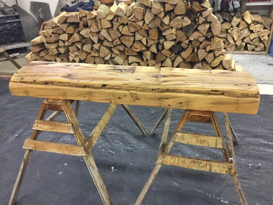 Original Notched Barn Beam Fireplace Mantels